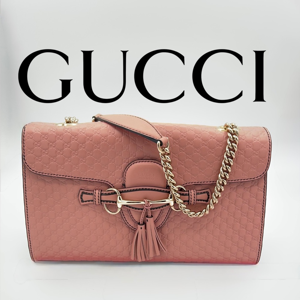 Gucci Emily Medium Leather Shoulder Bag in Excellent Condition w/Entrupy COA